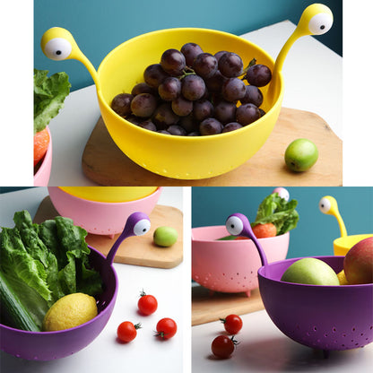 Big Eyes Plastic Fruit Basket Multifunction Vegetable Drain Basket