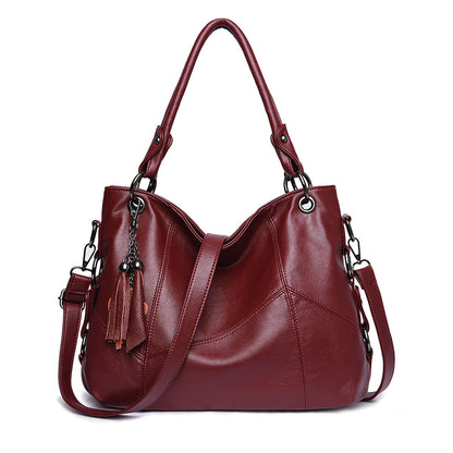 Handbag tassel soft leather big bag