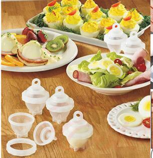 Hot 1 Set 7 Piece Hard Boil Egg Cooker 6 Eggies Without Shells