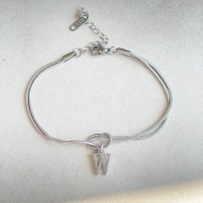 New Letter A-Z Love Knot Bracelets For Women Couple