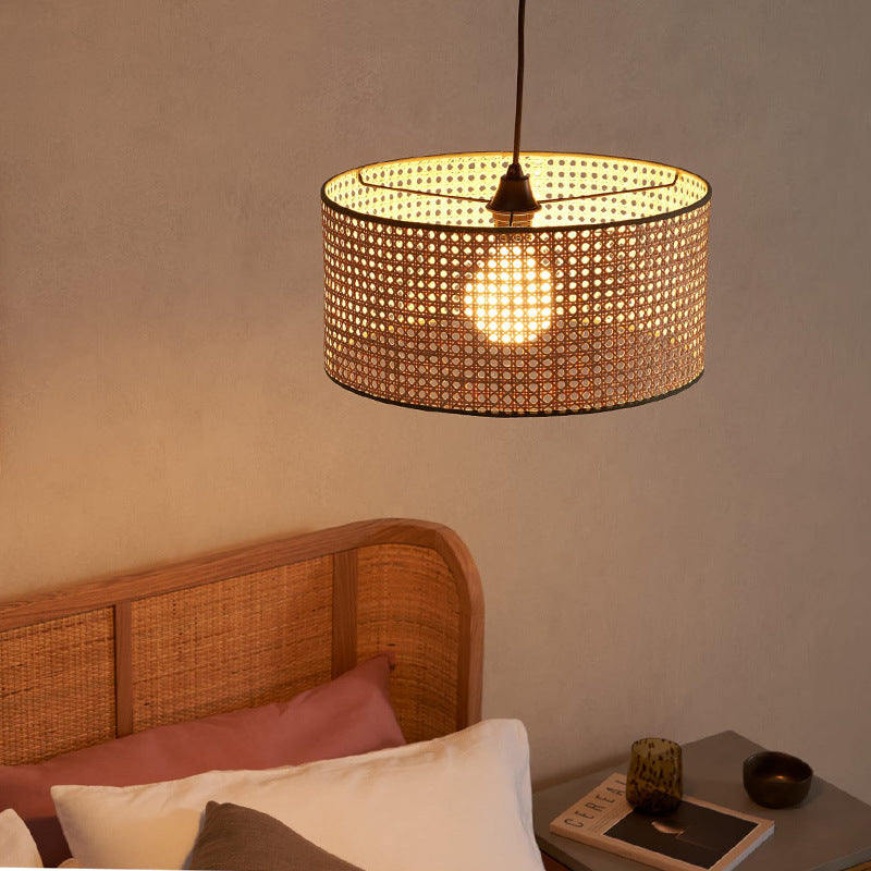 Japanese Rattan Ceiling Lamp Nordic Bedroom Dining Room