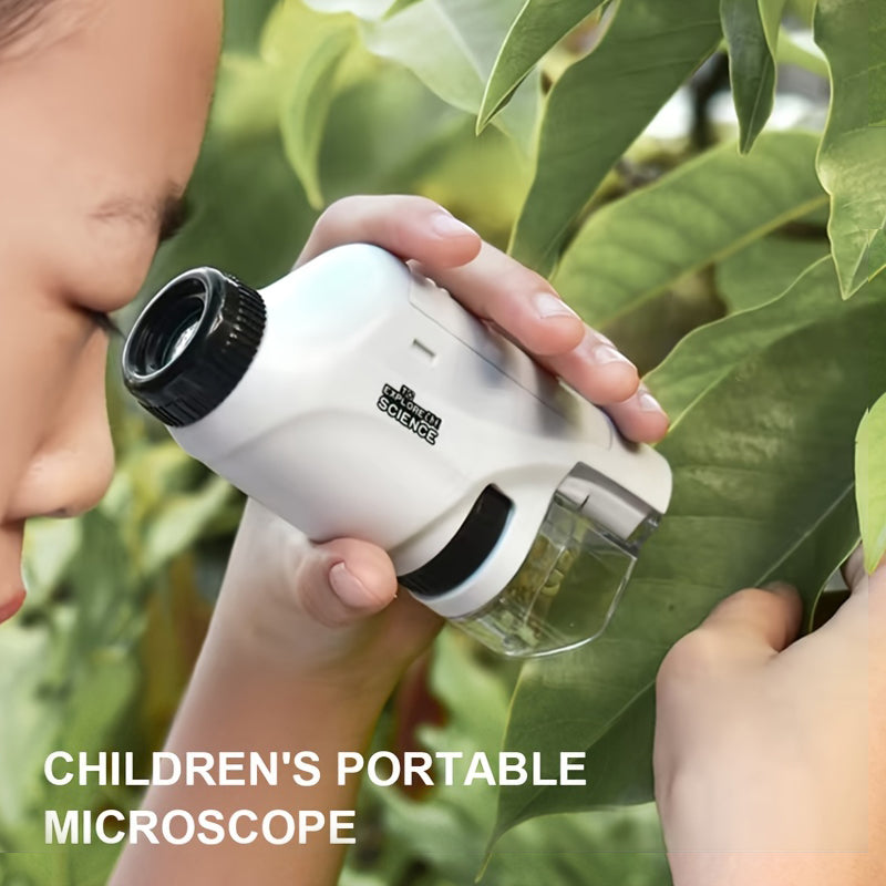 Pocket Microscope For Kids, Portable Handheld Mini Microscope Toy, Kids Microscope With LED Light 60X-120X Explore The Wonders Of Nature With This Portable Microscope Toy