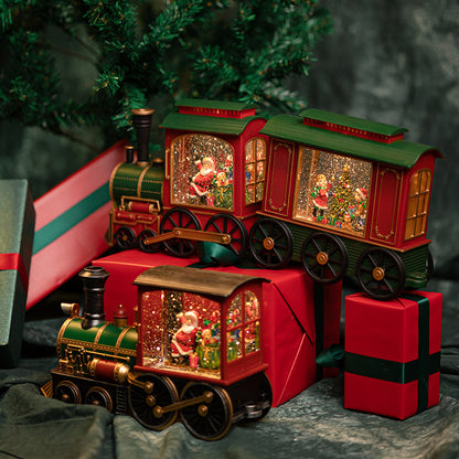 Christmas Train Music Box Snow Crystal Ball Children's Toys