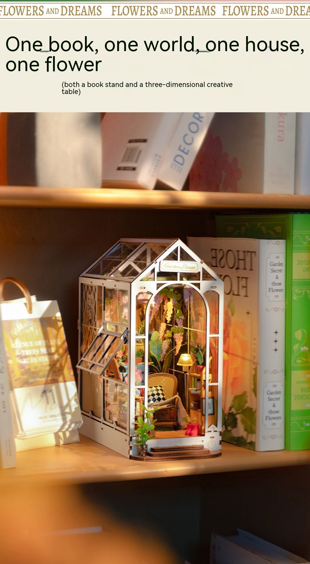 Book Stand Cottage Holiday Greenhouse Creative Desktop Decoration Hand-assembled Gift