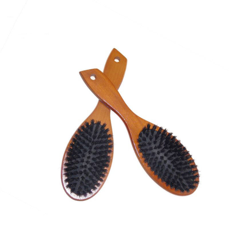 Brown lotus scalp comb with boar bristles