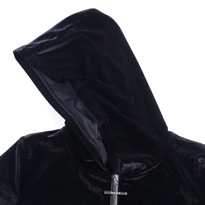 Dark Punk Halloween Velvet Cloak