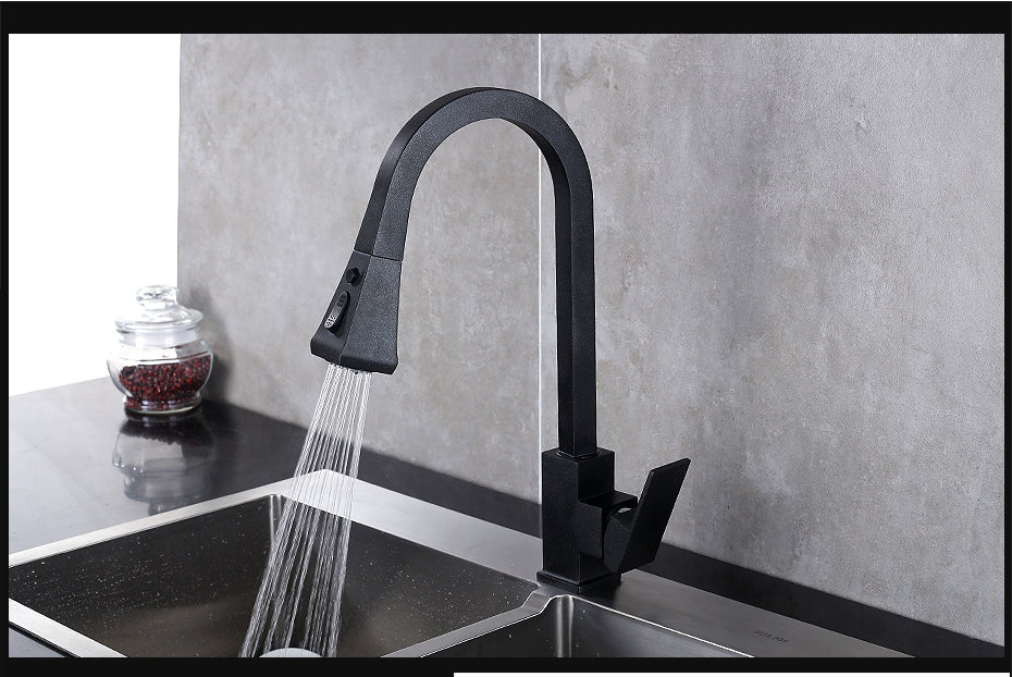 Stretchable Sink Faucet Double Outlet Mode