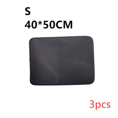 Double Layer Litter Cat Bed Pads Pet Cat Litter Mat Trapping Pets