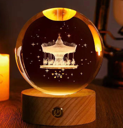 3D Constellation Crystal Ball Night Light Laser