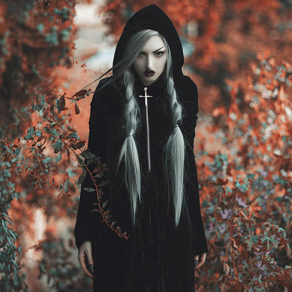 Dark Punk Halloween Velvet Cloak