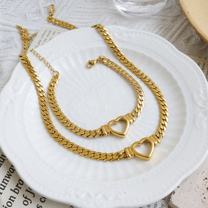 Personalized Love Chain Necklace Bracelet For Women Fashion