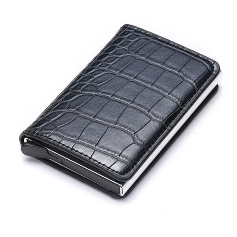 Anti-magnetic automatic eject single aluminum alloy card holder