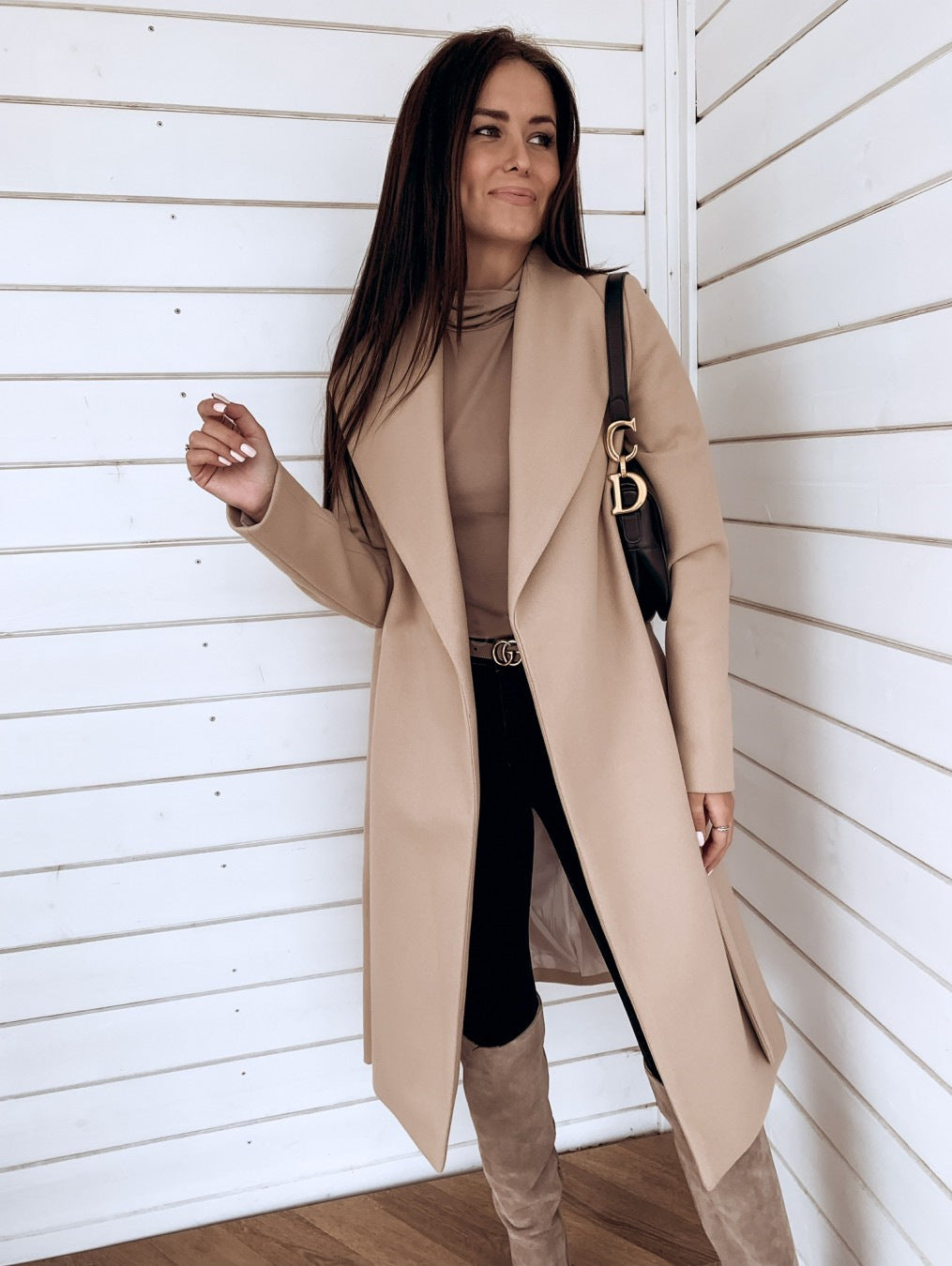 Woolen coat trench coat