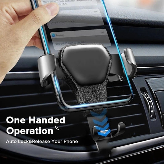 Universal Gravity Phone Holder Car Air Vent Mount Metal Mobile Stand