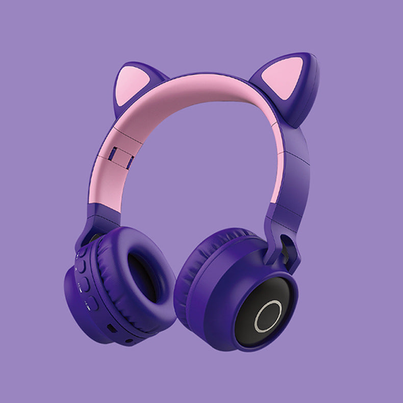 ﻿LED Light Cat Ear Headphones Wireless Bluetooth 5.0 Headset Foldable