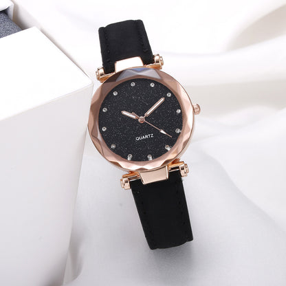 Casual Women Romantic Starry Sky Wrist Watch Leather