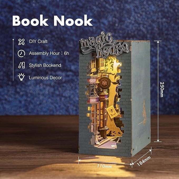 ROBOTIME Rolife DIY Book Nook Kit Bookend Stand