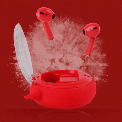 Macaron Red Tws5.0 Wireless Bluetooth Headset