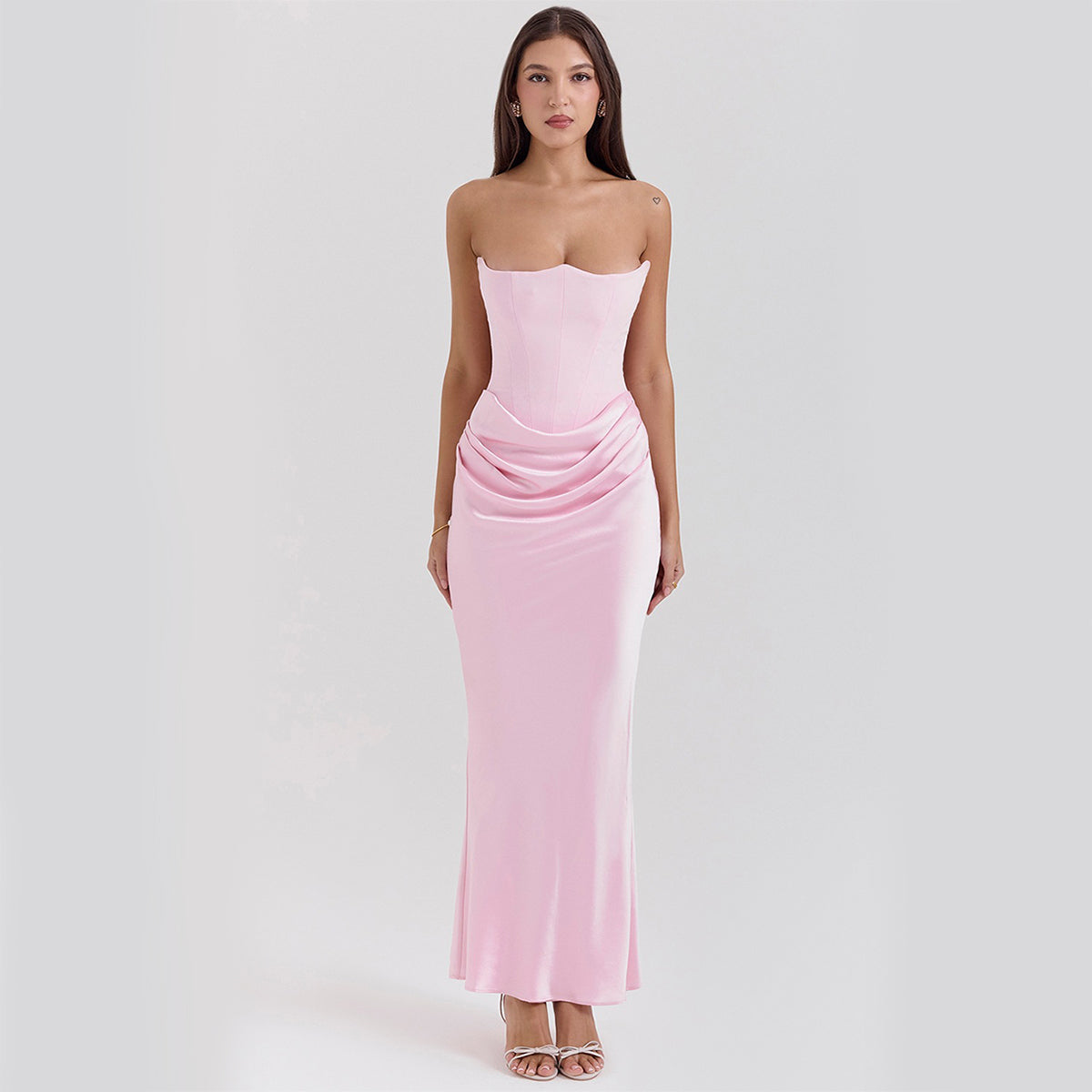 Slim Tube Top Long Dress Sexy Fashion Bandeau Backless