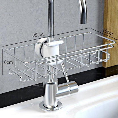 Stainless Steel Sink Storage Rack Kitchen Bathroom Faucet