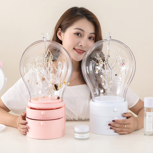 LED Light Jewelry Storage Box Makeup Organizer