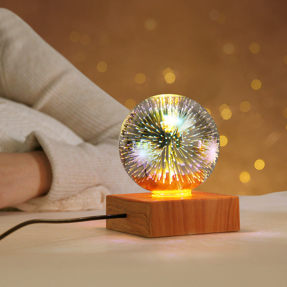 USB 3D Firework Crystal  Plug In Romantic Star LED Night Light Decorations