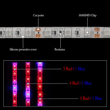 5050Led plant growth soft light bar 5M