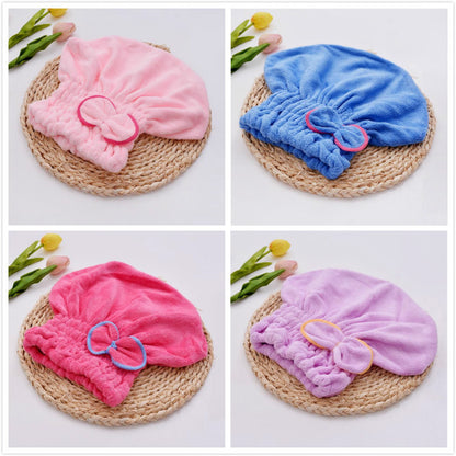 High Density Coral Fleece Microfiber Shower Cap