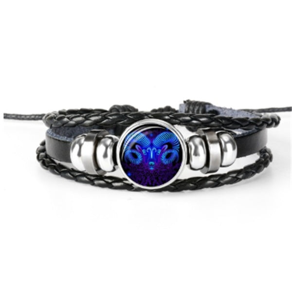 12 Zodiac Constellation Bracelet Luminous Braided Design