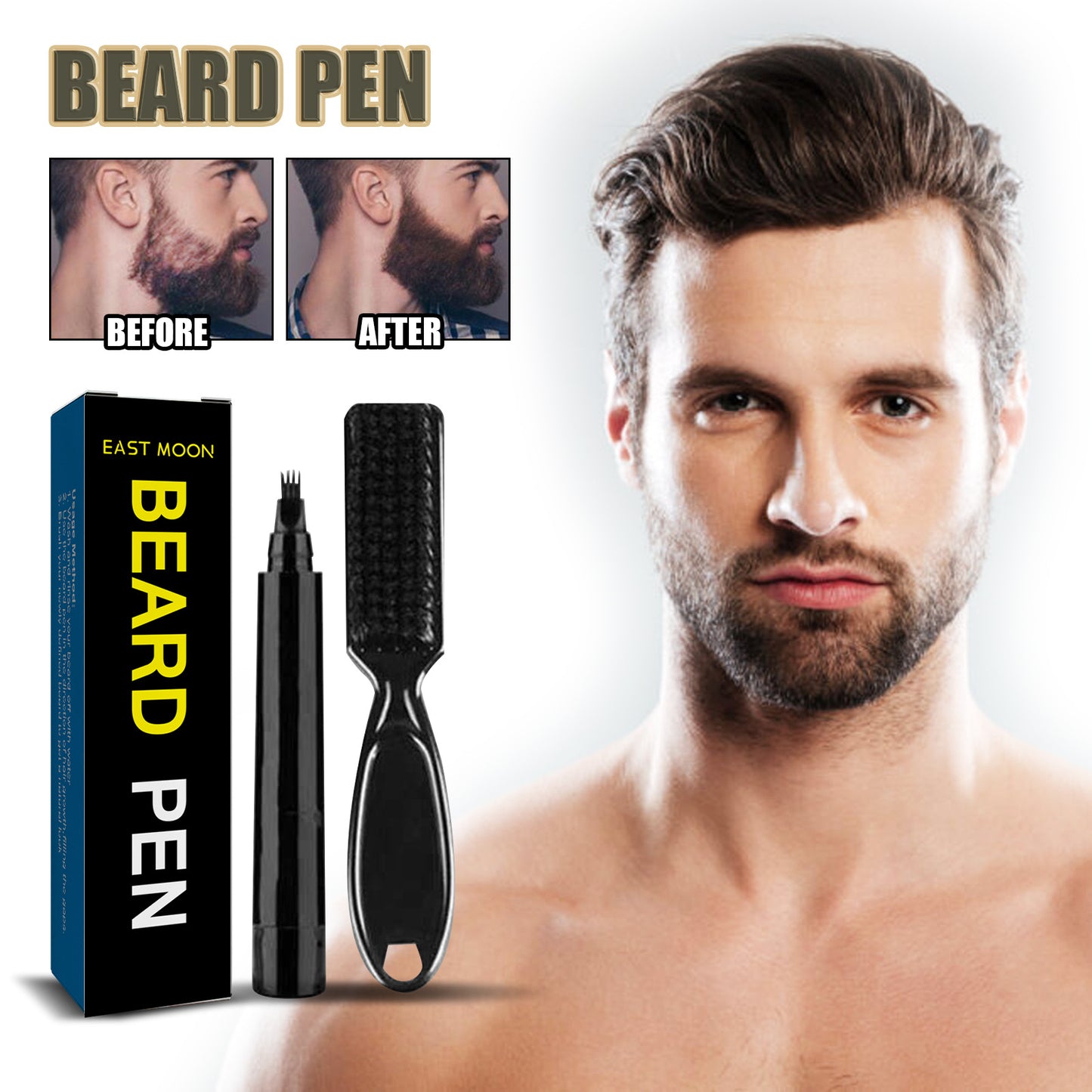 Waterproof Beard Pen Beard Filler Pencil And Brush