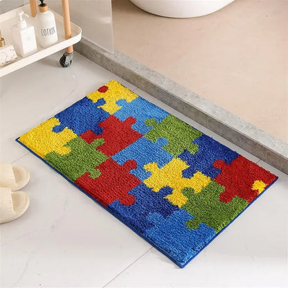 Bathroom Rug 20x32 Non Slip Fluffy Teal Bath Mat For Bathroom