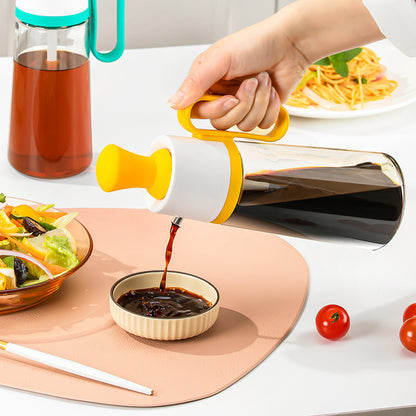 2 In 1 Oil Dispenser With Silicon Brush BBQ Oil Spray Glass Bottle Silicone
