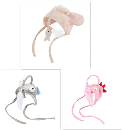 New Head Wearing Feather Funny Cat Stick