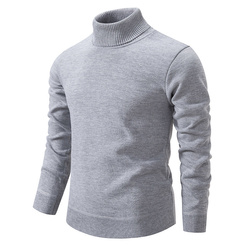 Men's Turtleneck Pullover Sweater Fashion Solid Color