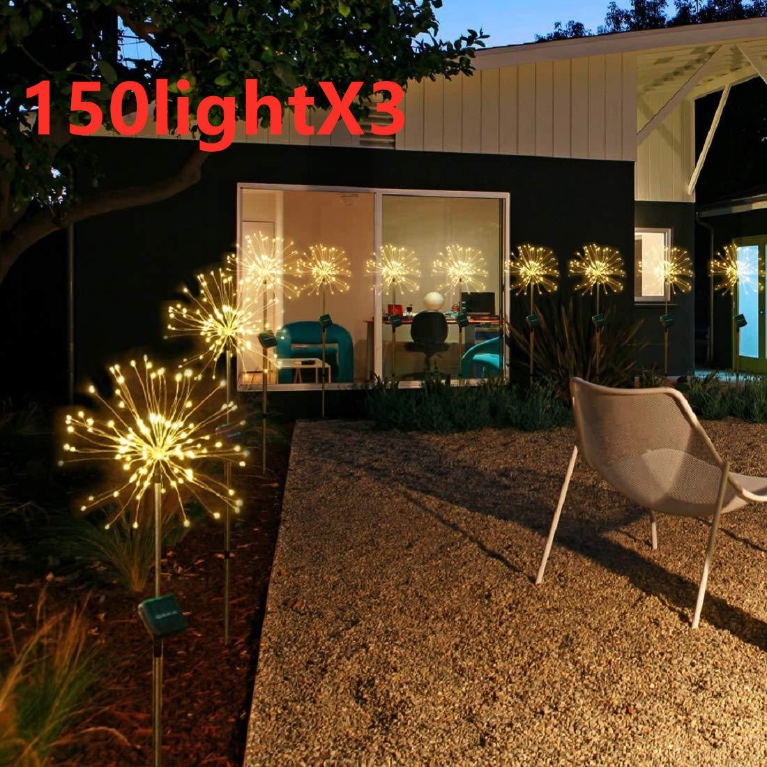 New Ground Plug Solar Fireworks Light LED Light String Copper Wire