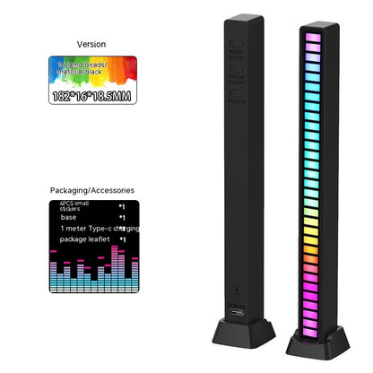 Led Sound Control Light Bar RGB Ambient Pickup Rhythm Lamp