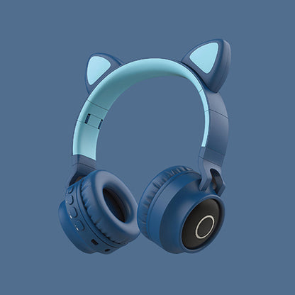 ﻿LED Light Cat Ear Headphones Wireless Bluetooth 5.0 Headset Foldable