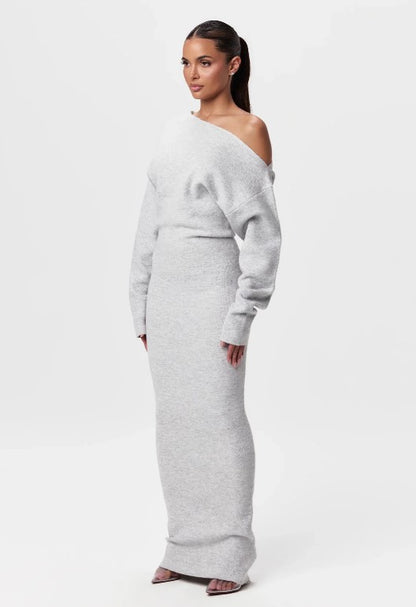 Ins Slim Long Sleeve Knitted Dress Evening Party