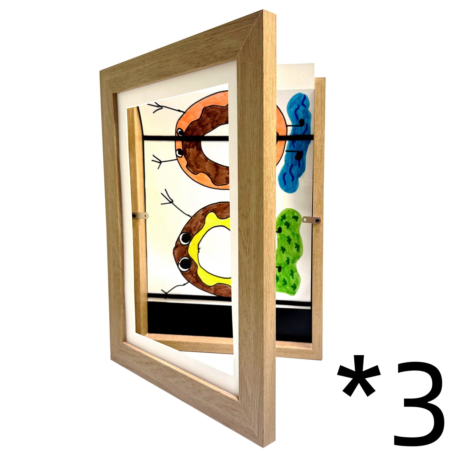 Kids Art Frame Folding Storage Children's Wooden Picture Frame