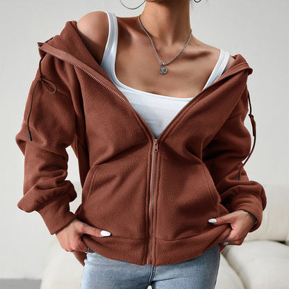 Casual Fashion Hooded Cardigan Jacket With Pockets