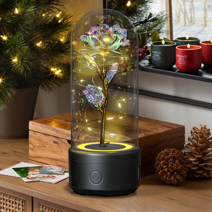 Creative 2 In 1 Rose Flowers LED Light And Bluetooth-compatible Speaker