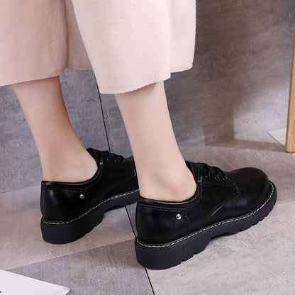 ﻿British style small leather shoes lady spring and autumn