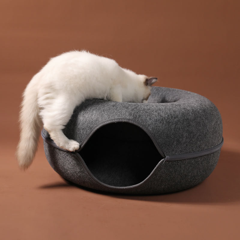 Four Seasons Available Cat Nest Round Woolen Felt Pet Dual-use Nest
