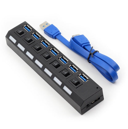 7PORT USB3.0 EXTERNAL HUB HIGH SPEED WITH POWER ADAPTER