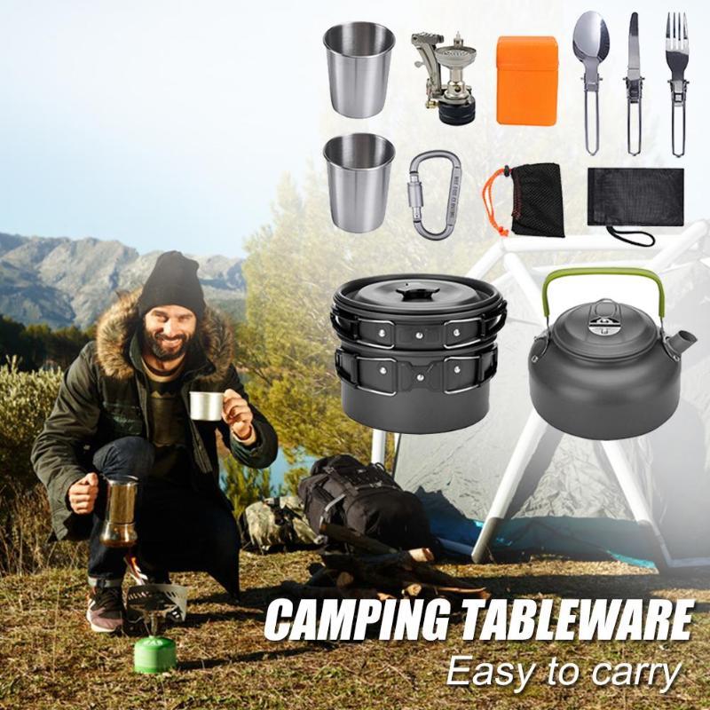 Camping Cookware Kit Outdoor Cooking Set Outdoor