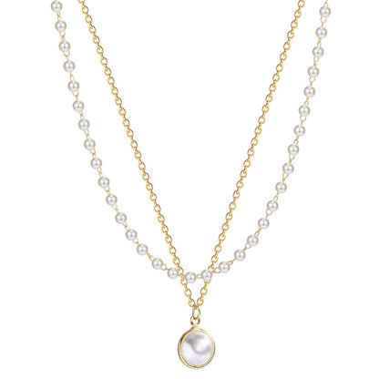 Summer Double-layer Pearls Necklace INS