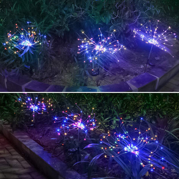 New Ground Plug Solar Fireworks Light LED Light String Copper Wire