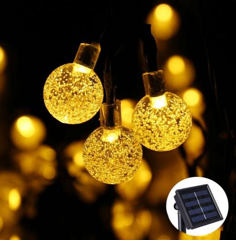 Crystal solar power of the led lamp string lights christmas lights