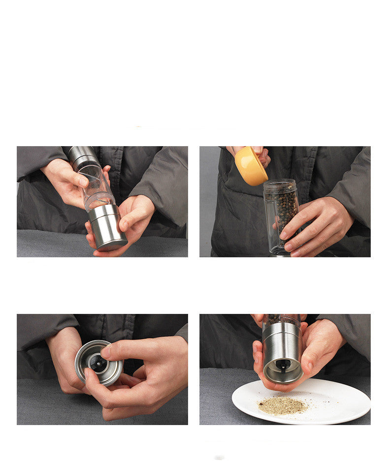 Black pepper grain grinder manual seasoning bottle