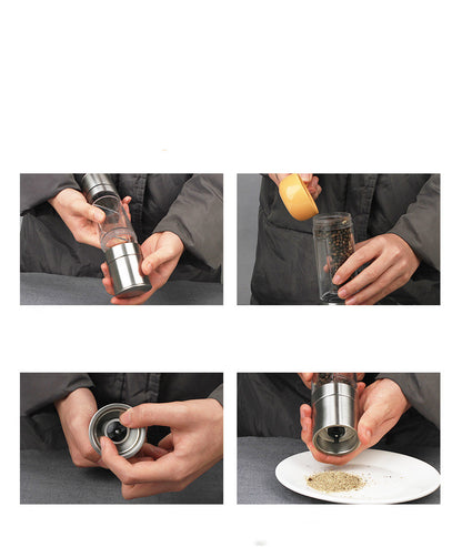 Black pepper grain grinder manual seasoning bottle